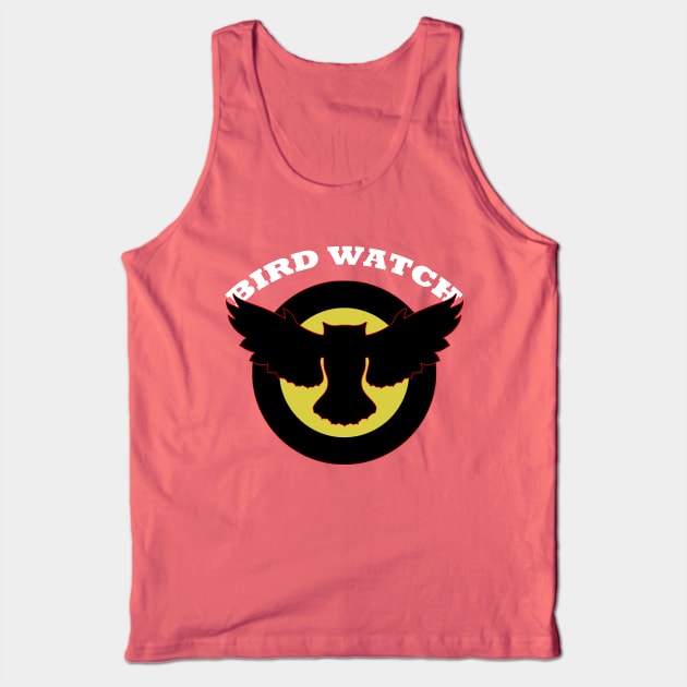Bird Watch with Owl Silhouette Tank Top by outrigger